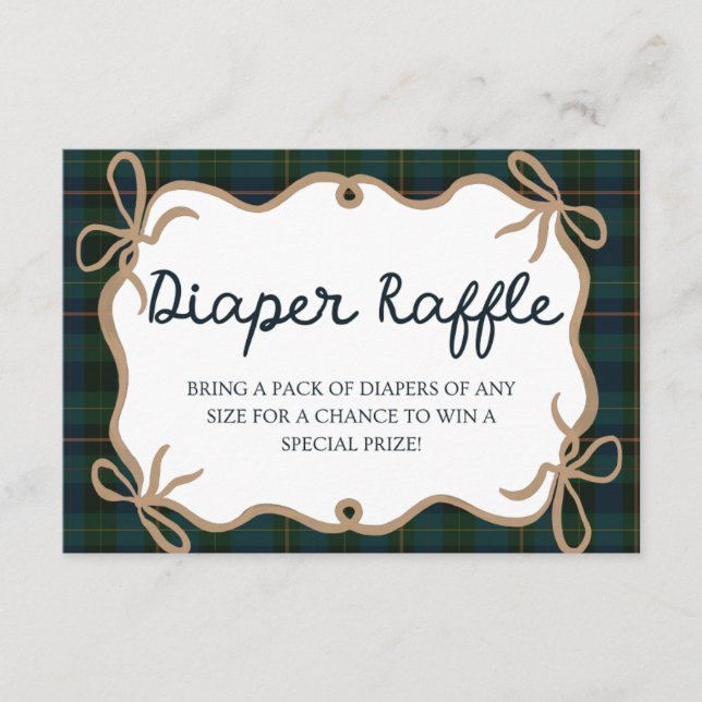 Ralph Lauren Inspired Baby Shower Diaper Raffle Enclosure Card (Front)