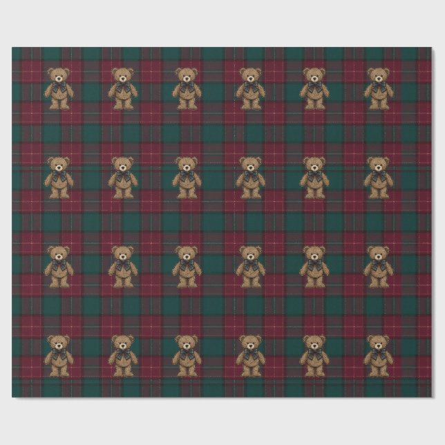 Ralph Lauren Inspired Tartan Plaid Wrapping Paper (Flat)