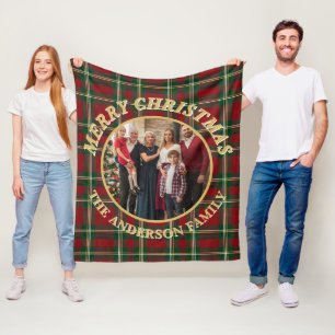 Ralph Lauren Tartan Plaid Family Photo Christmas Fleece Blanket
