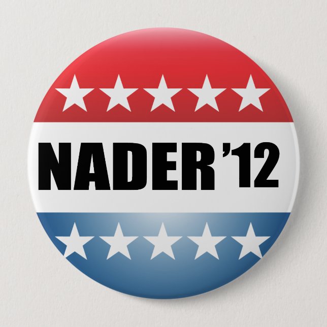 RALPH NADER 10 CM ROUND BADGE (Front)