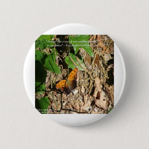 Ralph W Emerson "Pace Of Nature" Wisdom Quote Gift 6 Cm Round Badge