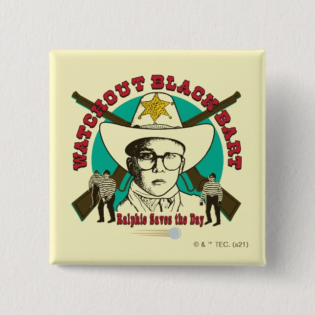 Ralphie Saves the Day 15 Cm Square Badge (Front)