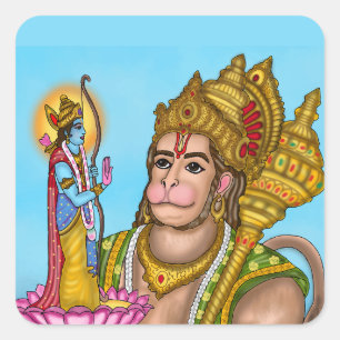 Ram and Hanuman Sticker