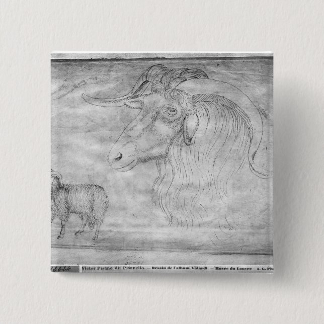 Ram and head of a ram 15 cm square badge (Front)