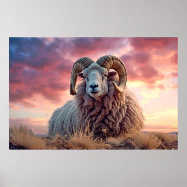 Ram Animal Nature Majestic Wilderness  Poster (Front)