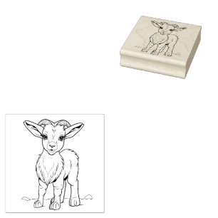 Ram Animal  Rubber Stamp