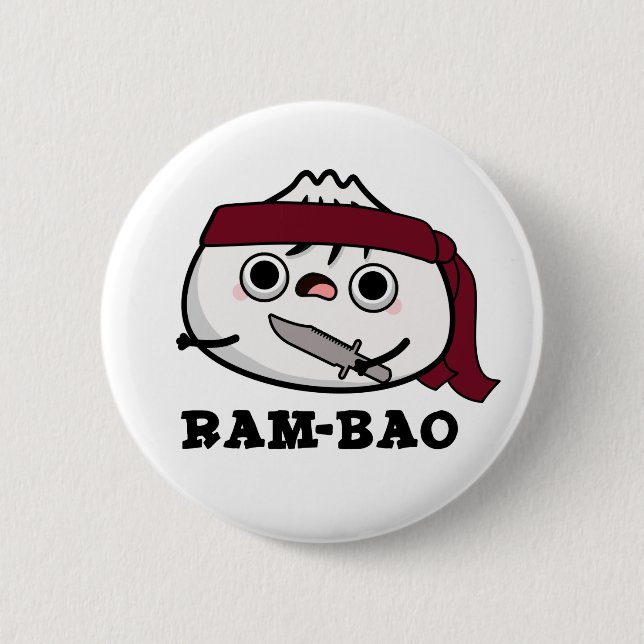 Ram-bao Funny Soldier Dimsun Pun 6 Cm Round Badge (Front)