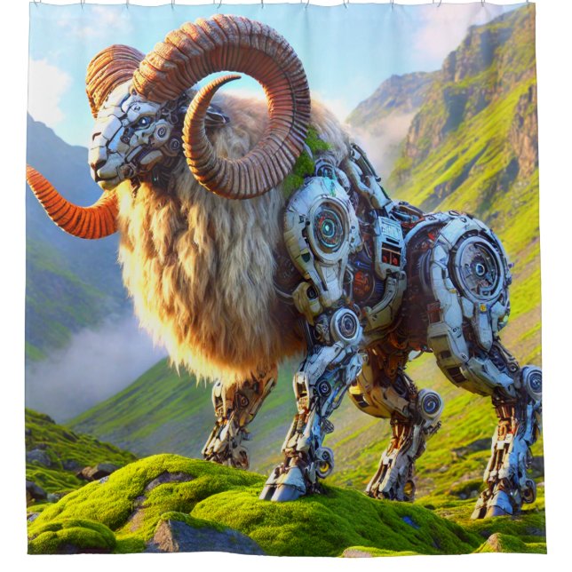 Ram Bot Shower Curtain (Front)