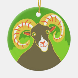 Ram Ceramic Ornament