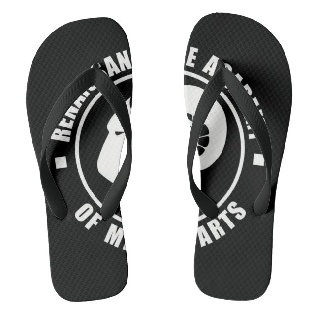 RAM Flip Flops, Large White Logo Thongs (Footbed)