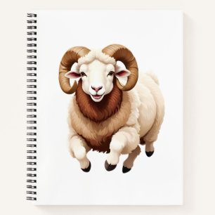 Ram Happy Playful Fun Jumping In The Air Joyful Notebook