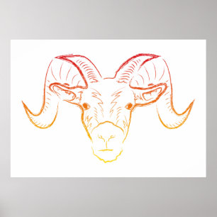 ram illustration poster