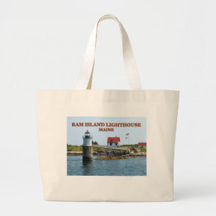 Ram Island Lighthouse, Maine Jumbo Tote Bag