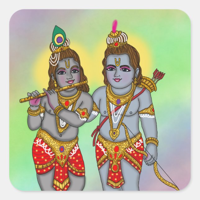 Ram & Krishna Sticker (Front)