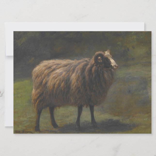 Ram (Male Sheep) on the Farm (by Rosa Bonheur) Card (Front)