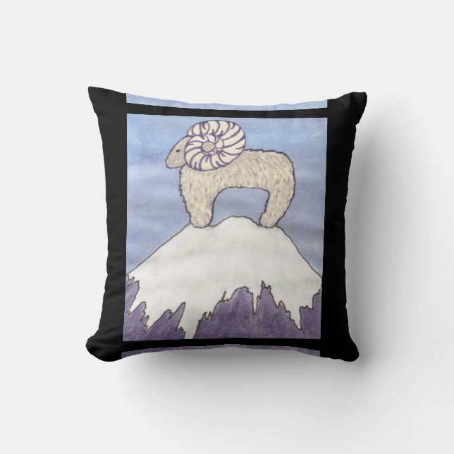 ram on BLACK pillow (Front)