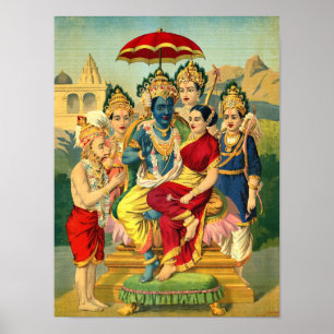 Ram Panchayatan by Raja Ravi Varma Poster