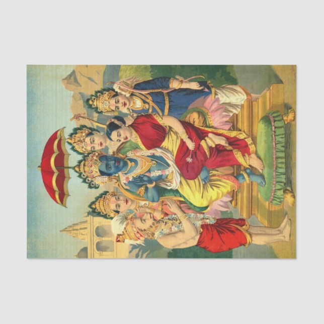 Ram Panchayatan by Raja Ravi Varma Tissue Paper (Front)