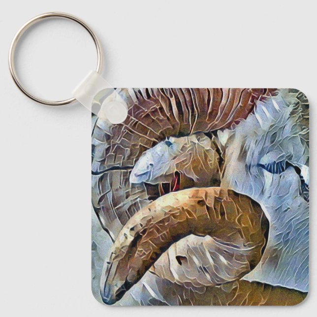 RAM SHEEP FARM ANIMAL KEY RING (Front)