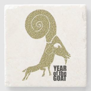 Ram Sheep Goat Year Chinese Zodiac Stone Coaster