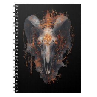 Ram Skull Occult Steampunk Dark Art Notebook