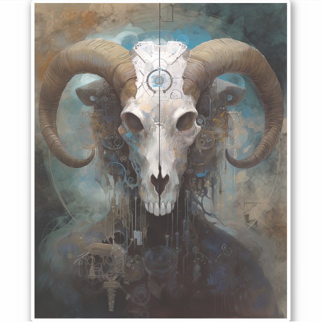 Ram Skull Surreal Fantasy Art (Front)