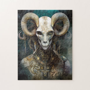 Ram Skull Surreal Fantasy Art Jigsaw Puzzle