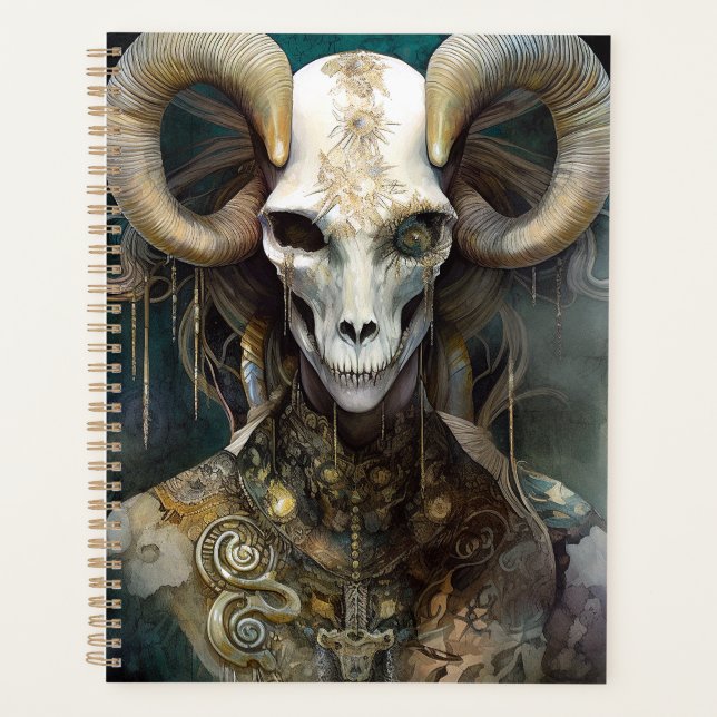 Ram Skull Surreal Fantasy Art Planner (Front)