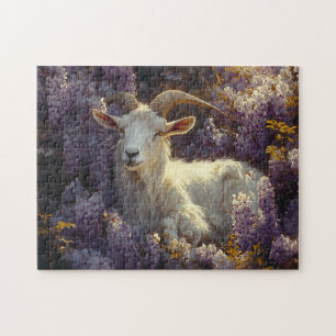 Ram Sleeping in Wisteria Flowers Jigsaw Puzzle