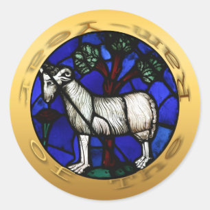 Ram Year or Aries Stained Glass Windows Sticker