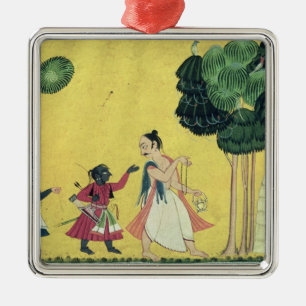 Rama and Lakshmana accompanied by Visvamitra Metal Ornament