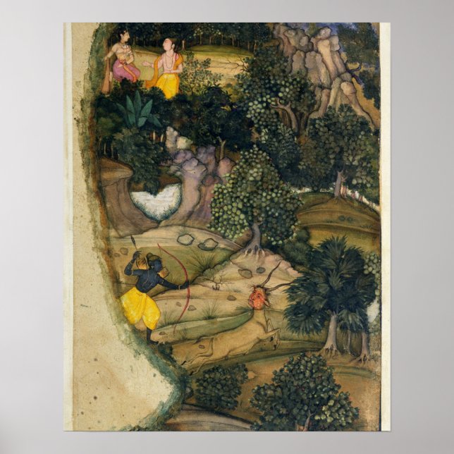 Rama chasing the Golden Deer, from the 'Ramayana', Poster (Front)