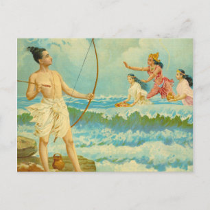 Rama vanquishes the Sea by Raja Ravi Varma Postcard