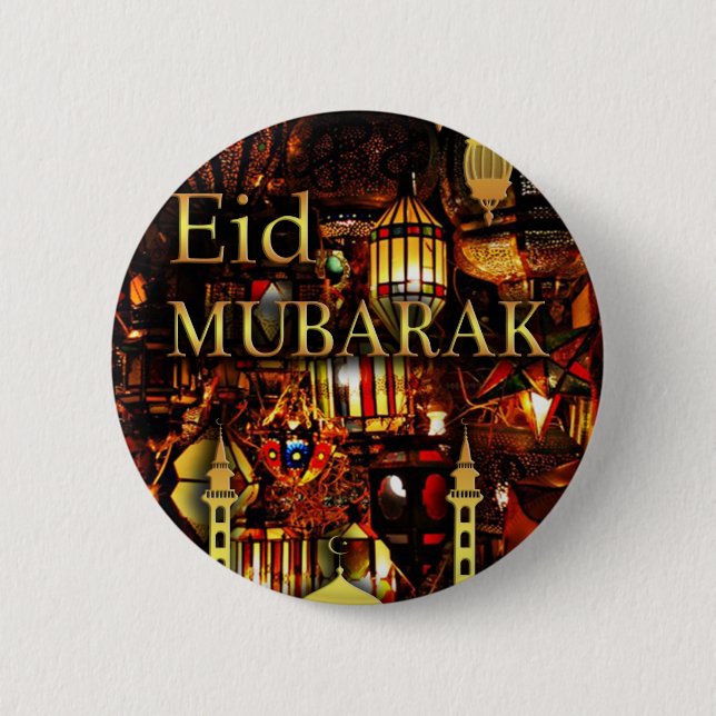 ramadan card 3 6 cm round badge (Front)