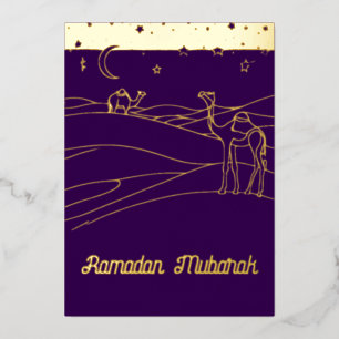 Ramadan - desert scene -line art