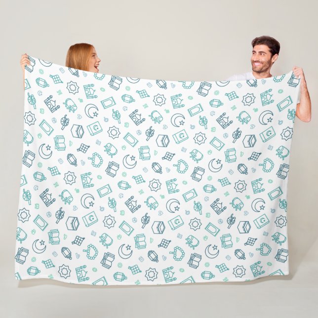 Ramadan Doodles Fleece Blanket (In Situ)