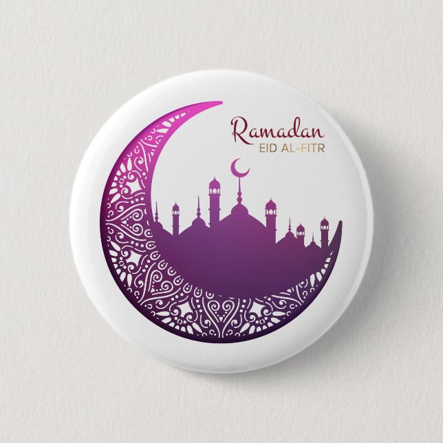 Ramadan Eid Al-Fitr 6 Cm Round Badge (Front)