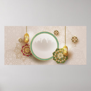 Ramadan Gold Red and Green Poster