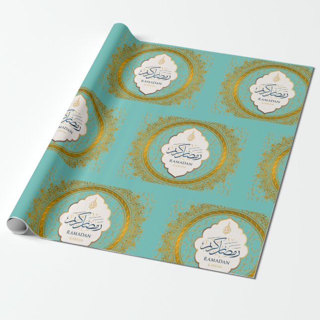 Ramadan golden ornamentarabic wrapping paper (Unrolled)