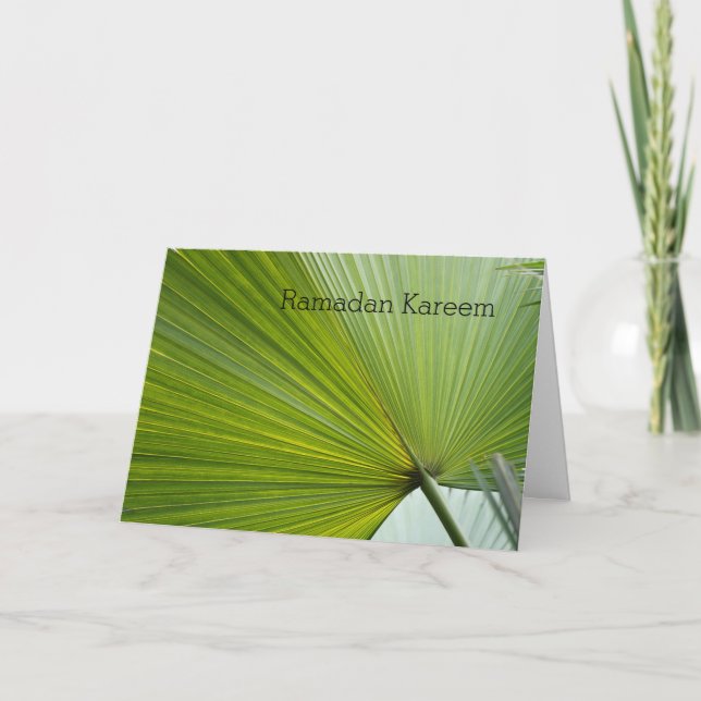 Ramadan greeting card with green palm leaf (Front)