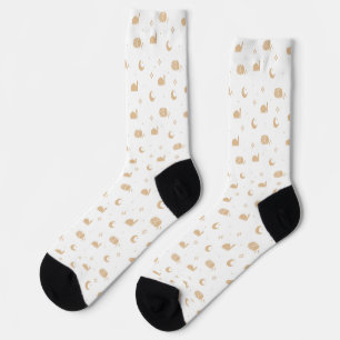 Ramadan Happy Eid White Beige Socks