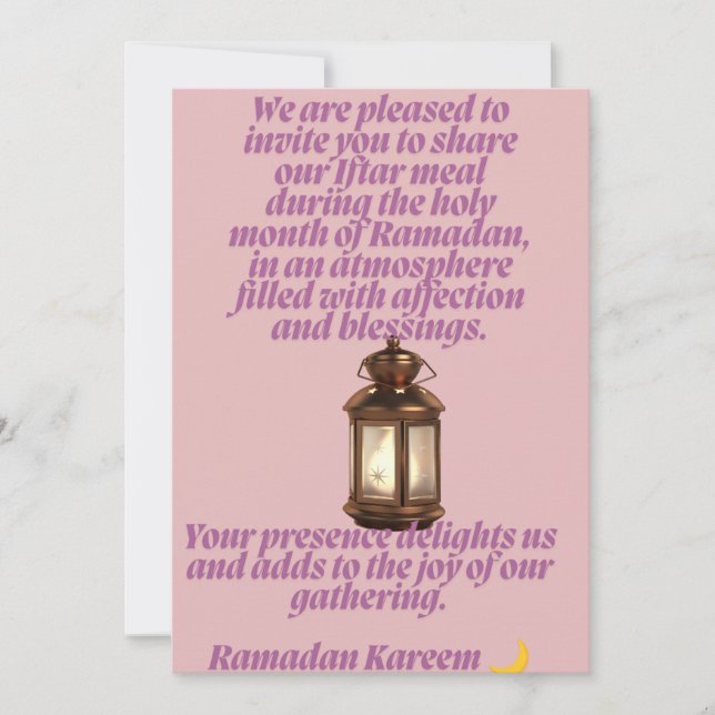 Ramadan Iftar Invitation Elegant Crescent Design (Front)