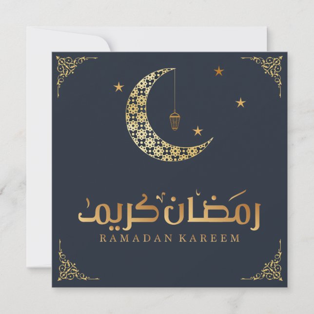 Ramadan kareem - black and gold holiday card (Front)