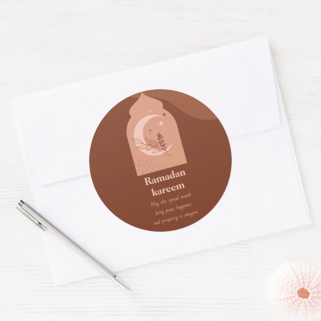 Ramadan Kareem Classic Round Sticker (Envelope)