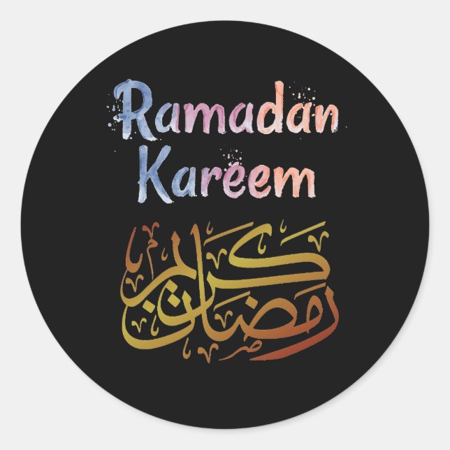 ramadan kareem classic round sticker (Front)