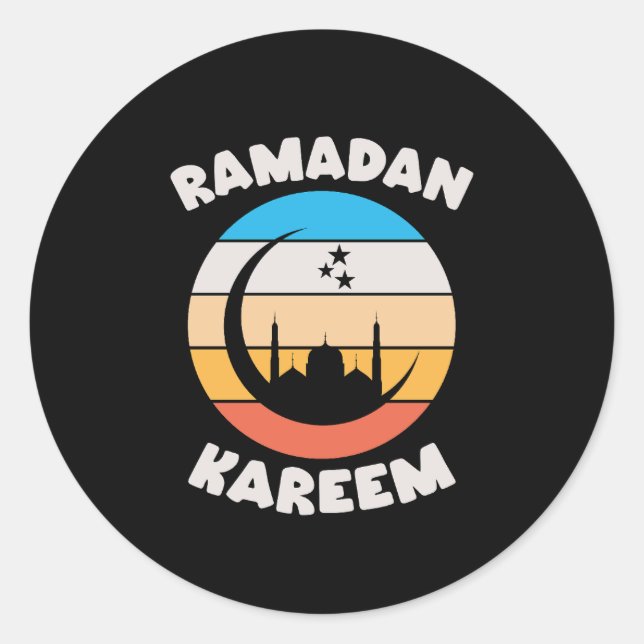 ramadan kareem classic round sticker (Front)