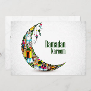 Ramadan Kareem Colourful Crescent        Holiday Card