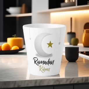  Ramadan Kareem Crescent Design - Islamic Mubarak  Latte Mug
