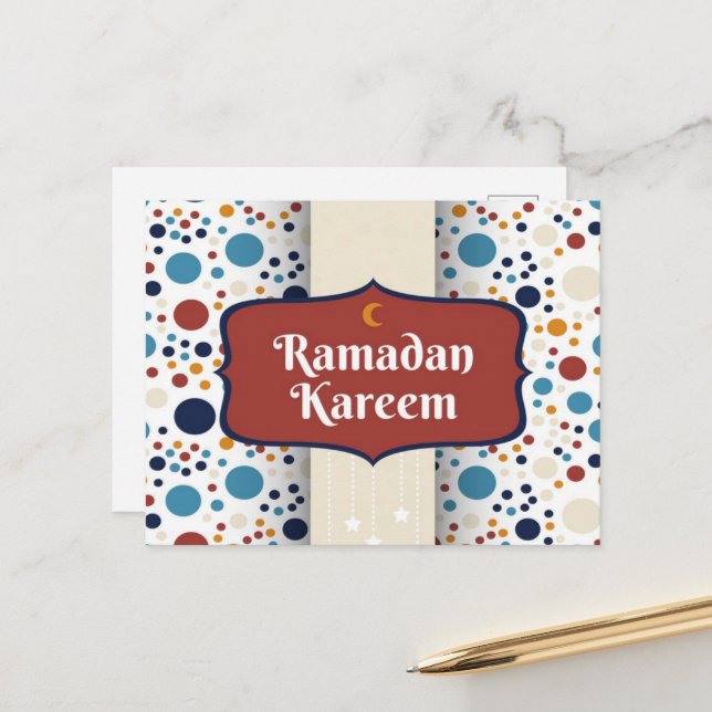 Ramadan Kareem Crescent   Postcard (Front/Back In Situ)