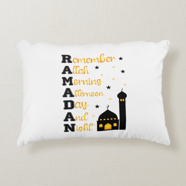 Ramadan Kareem & Eid Mubarak Islamic Accent Pillow (Front)
